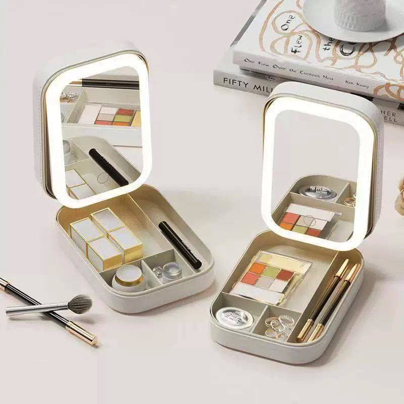 Led Mouth Tray - Akıllı LED Makyaj Çantası Aynalı Kadınlar