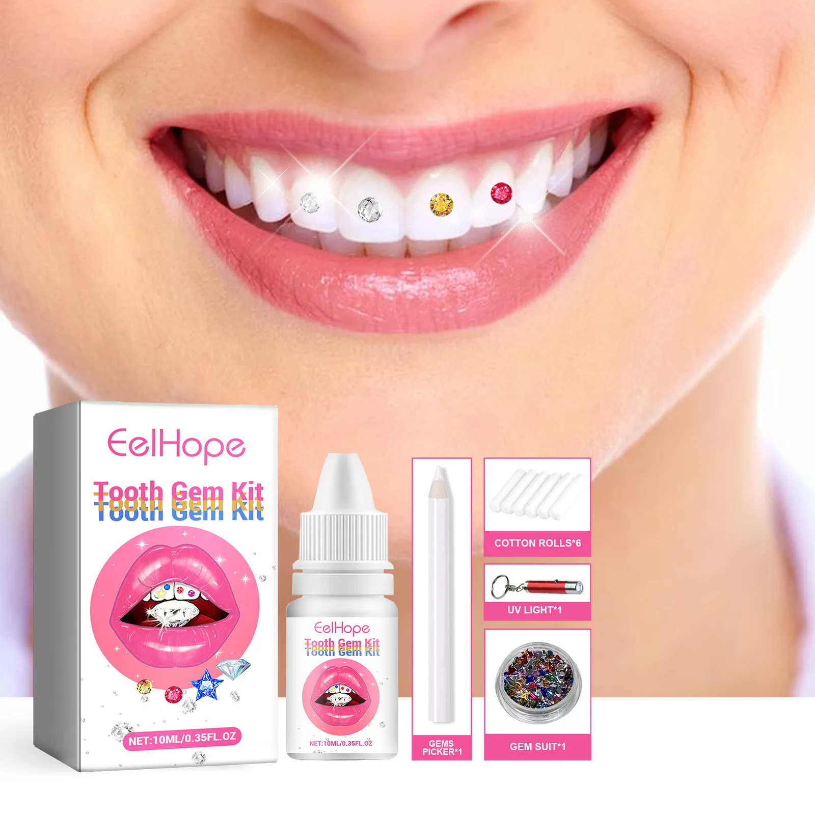 Tooth Gem Kit - Diş Takı Seti Kendin Yap Şeffaf