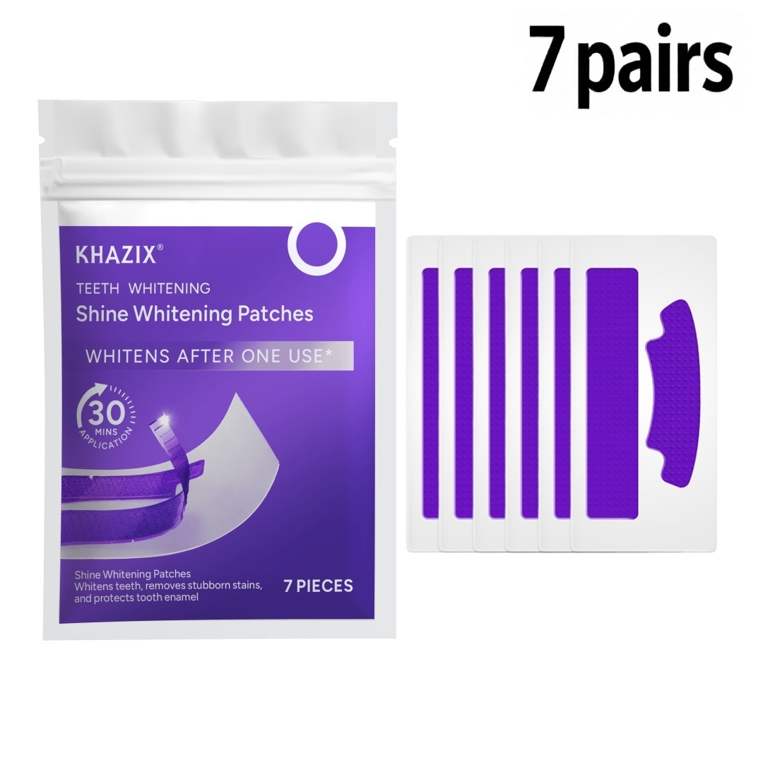 Teeth Whitening Routine - 7 çift Diş Beyazlatma Şeritleri, Mor