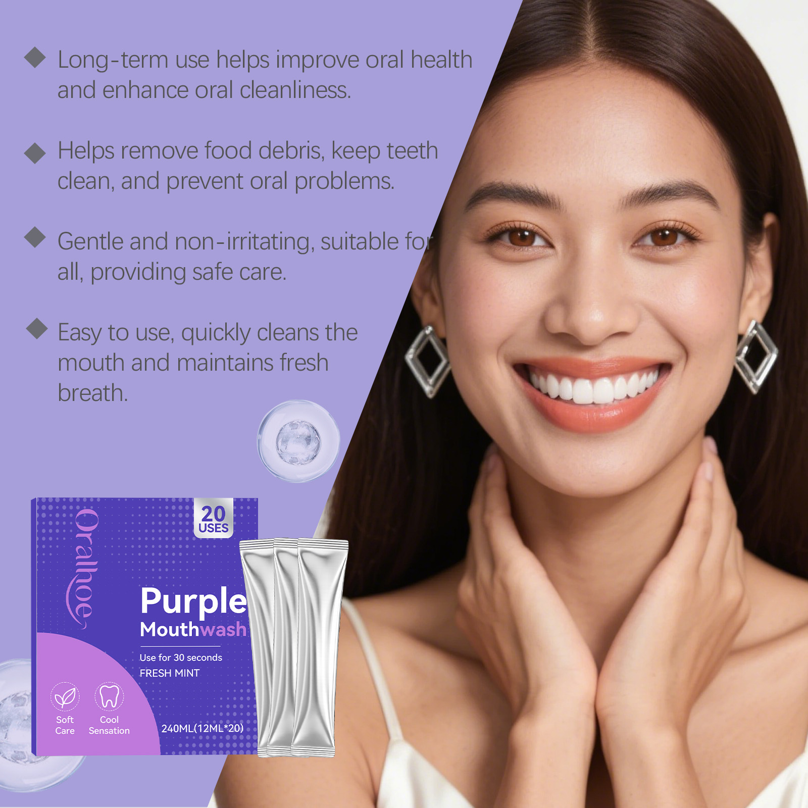 Tekli Paket Mor Ağız Çalkalama - Teeth Whitening Xylitol incelemesi ve fiyatı